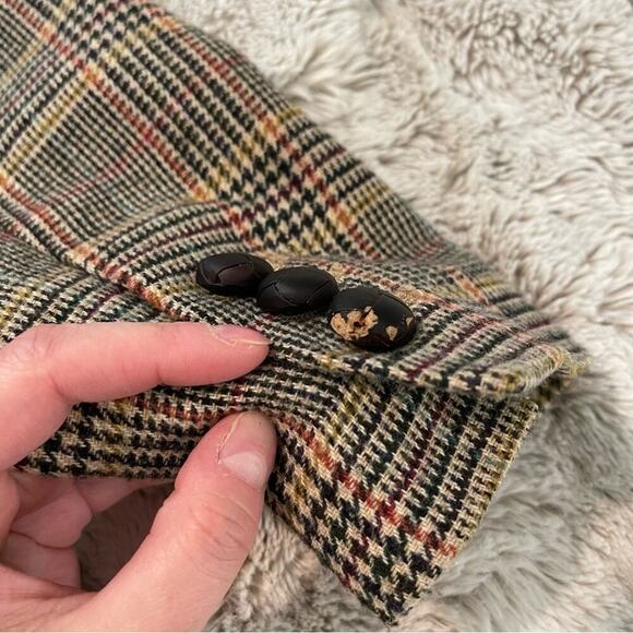 Talbots Brown Plaid Equestrian Sporting Blazer Coat - Picture 6 of 9